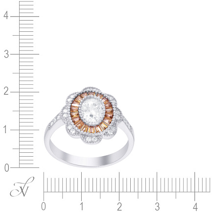 Кольцо из серебра с фианитом