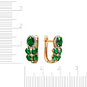 Серьги из желтого золота с бриллиантами, изумрудами