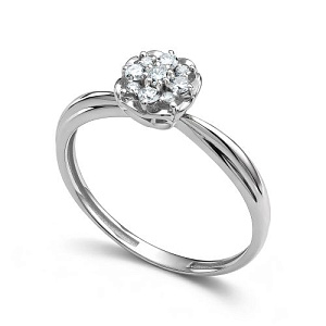 Кольцо из белого золота с бриллиантами