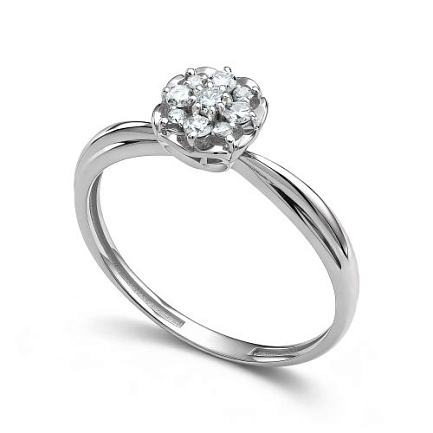 Кольцо из белого золота с бриллиантами