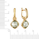 Серьги с английским замком из желтого золота с аметистом