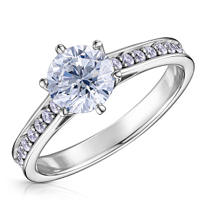 Кольцо из белого золота с бриллиантами