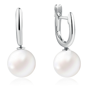 Серьги из белого золота с жемчугом