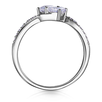 Кольцо из серебра с фианитом