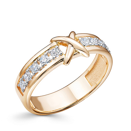 Кольцо из красного золота с бриллиантами