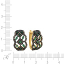 Серьги с английским замком из желтого золота с бриллиантами