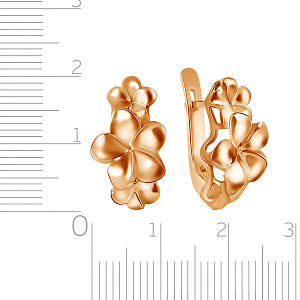 Серьги с английским замком из красного золота