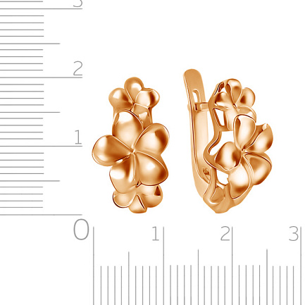 Серьги с английским замком из красного золота