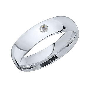 Кольцо обручальное из белого золота