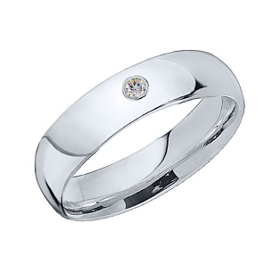 Кольцо обручальное из белого золота