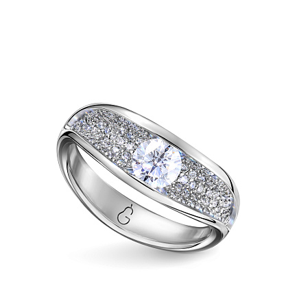 Кольцо из белого золота с бриллиантом