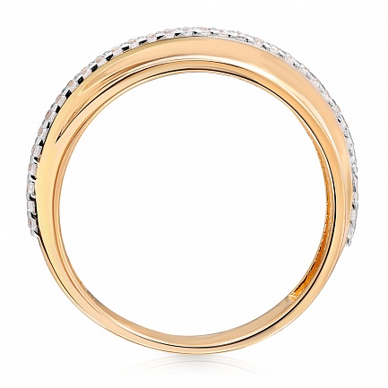 Кольцо из красного золота с фианитом