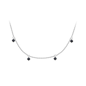 Колье из белого золота с сапфирами