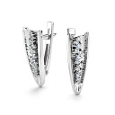 Серьги с английским замком из белого золота с бриллиантами
