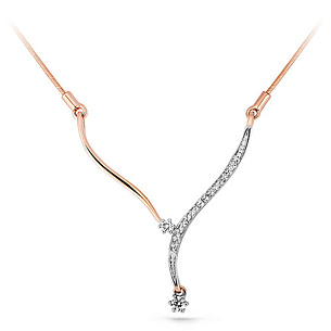 Колье из красного золота с бриллиантом