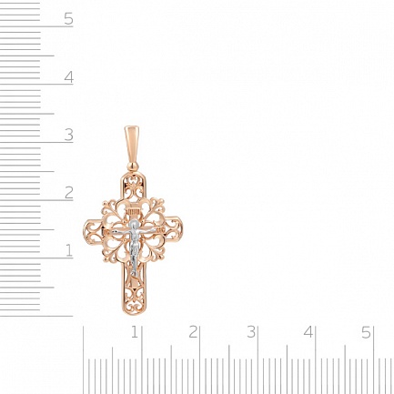 Крест из комбинированного золота