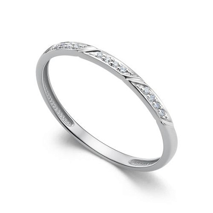 Кольцо обручальное из белого золота