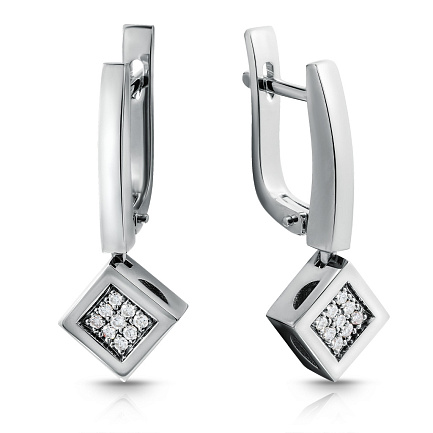 Серьги из белого золота с бриллиантами