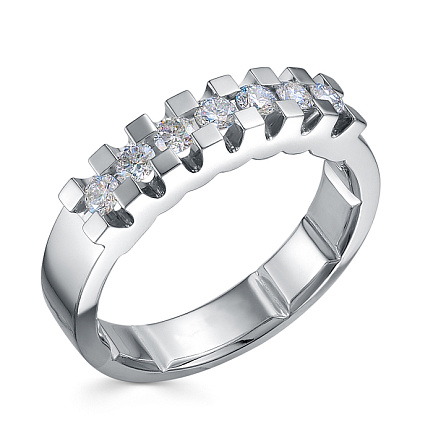 Кольцо из белого золота с бриллиантами