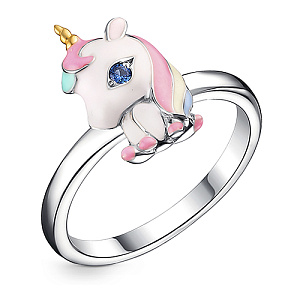 Кольцо детское из серебра с позолотой