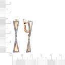 Серьги с английским замком из красного золота с фианитом