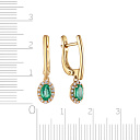 Серьги с английским замком из желтого золота с бриллиантами