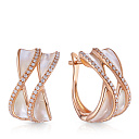 Серьги с английским замком из красного золота с бриллиантами