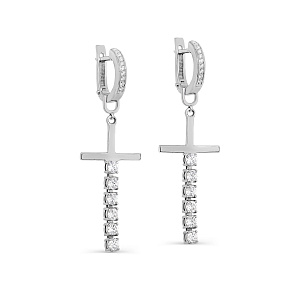 Серьги с английским замком из серебра