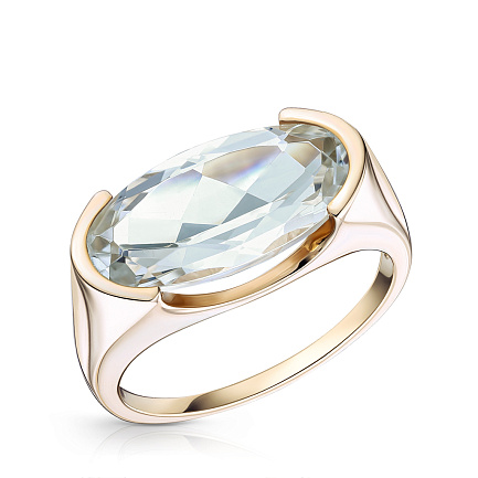 Кольцо из желтого золота с топазом