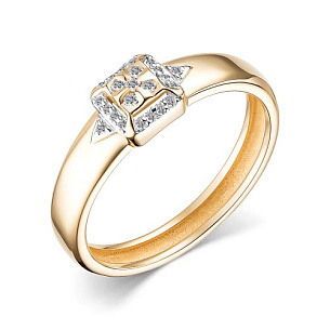 Кольцо из красного золота с бриллиантом