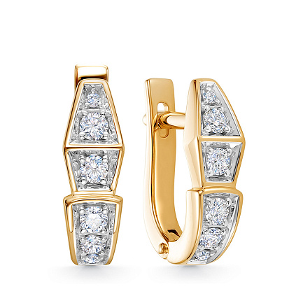 Серьги из красного золота с бриллиантами