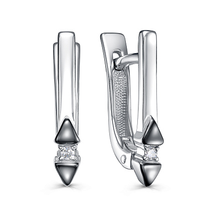 Серьги с английским замком из серебра