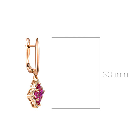 Серьги с английским замком из красного золота
