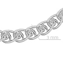 Браслет автомат из серебра, плетение сердечко