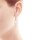 Серьги с английским замком из красного золота с фианитами