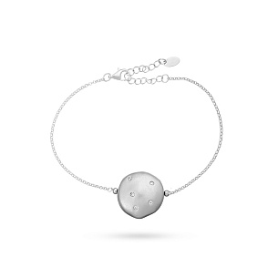 Браслет декоративный из серебра с циркониями