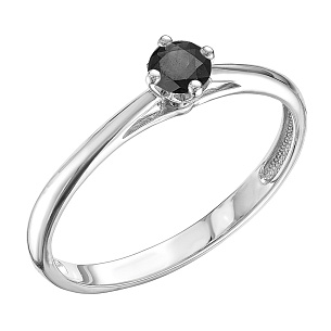 Кольцо из белого золота с бриллиантом