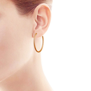 Серьги-кольца Конго из золота