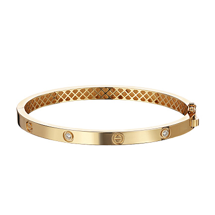 Браслет из желтого золота с фианитами