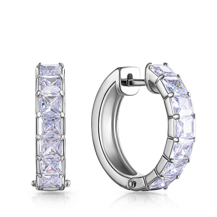 Серьги Конго из серебра с фианитом