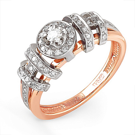 Кольцо из красного золота с бриллиантами