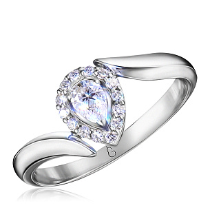 Кольцо из белого золота с бриллиантом