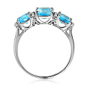 Кольцо из белого золота с бриллиантами, топазом