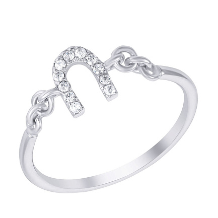 Кольцо из серебра с фианитом