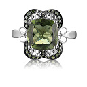 Кольцо из белого золота с молдавитом