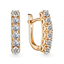 Серьги с английским замком из красного золота с бриллиантами