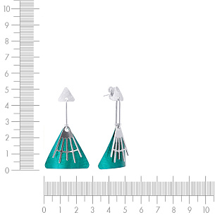 Пусеты из серебра с эмалью