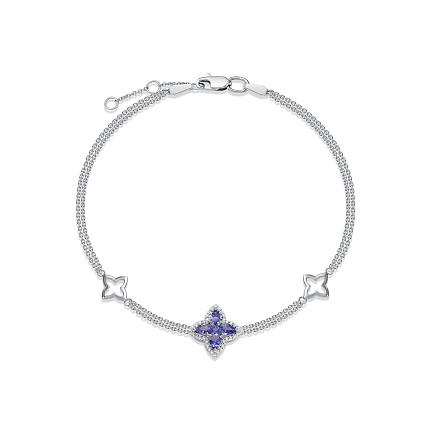 Браслет из белого золота с бриллиантами, танзанитом