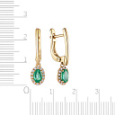 Серьги с английским замком из желтого золота с бриллиантами