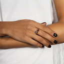 Кольцо из красного золота с аметистом, топазом